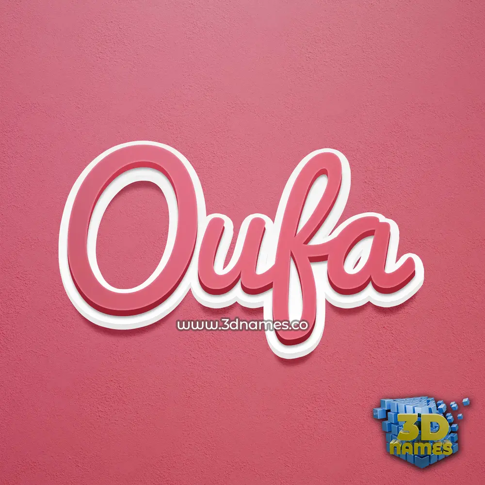 oufa in Red Scribble style - 3D name wallpaper
