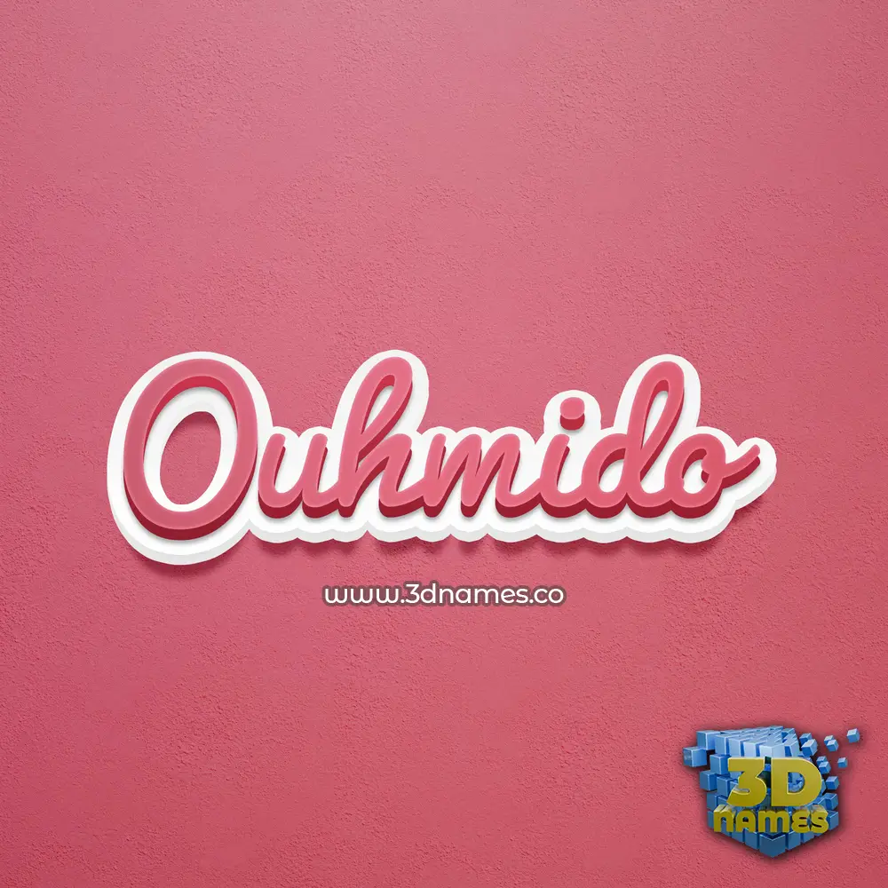 ouhmido in Red Scribble style - 3D name wallpaper