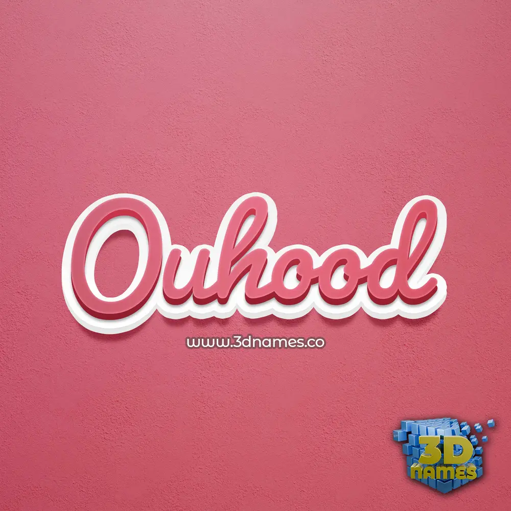 ouhood in Red Scribble style - 3D name wallpaper