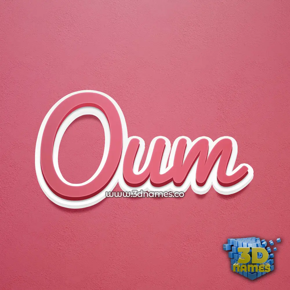 oum in Red Scribble style - 3D name wallpaper
