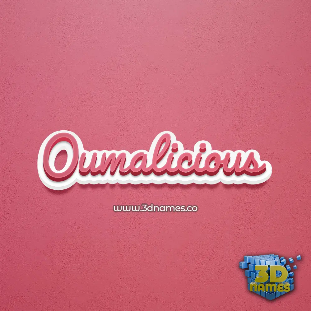 oumalicious in Red Scribble style - 3D name wallpaper