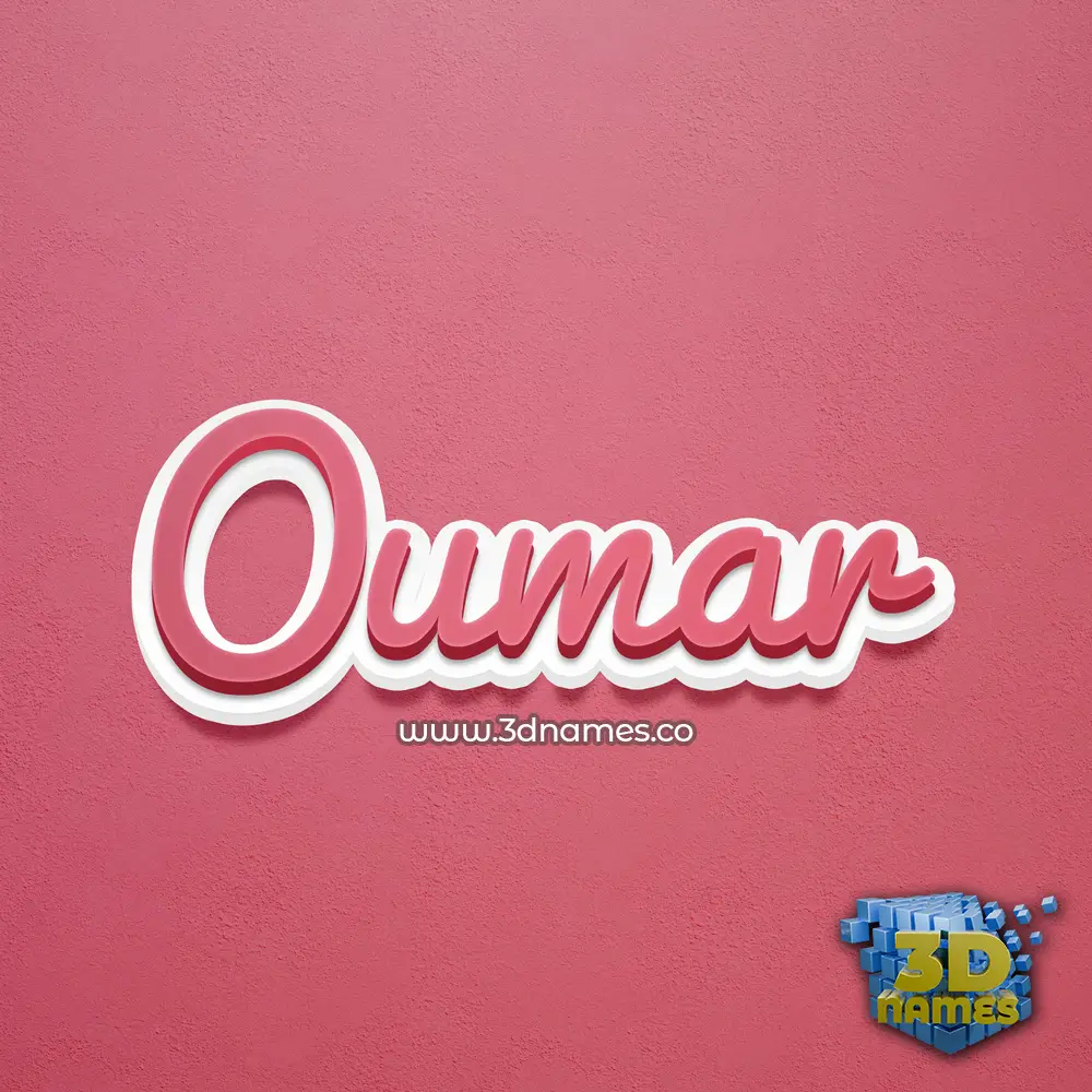 oumar in Red Scribble style - 3D name wallpaper