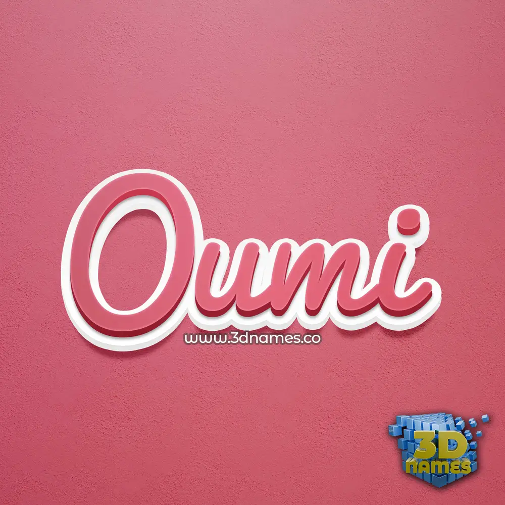 oumi in Red Scribble style - 3D name wallpaper