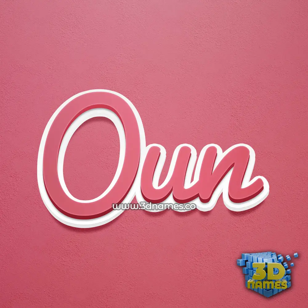 oun in Red Scribble style - 3D name wallpaper