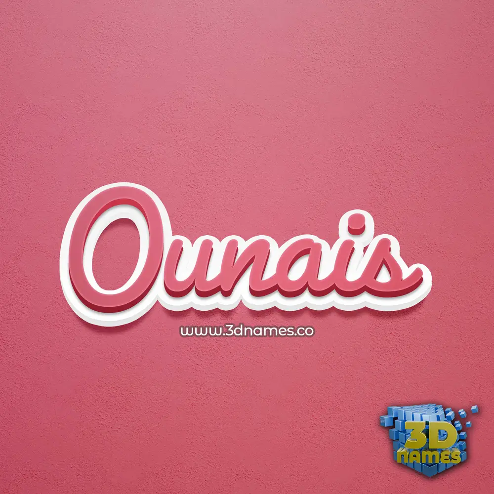 ounais in Red Scribble style - 3D name wallpaper