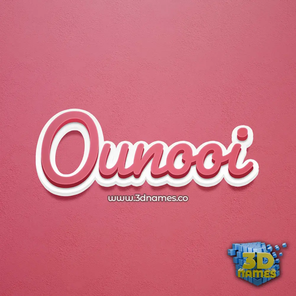 ounooi in Red Scribble style - 3D name wallpaper