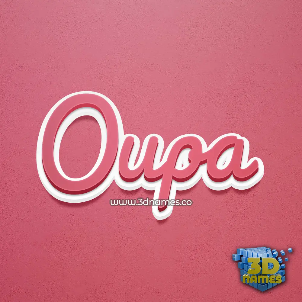 oupa in Red Scribble style - 3D name wallpaper