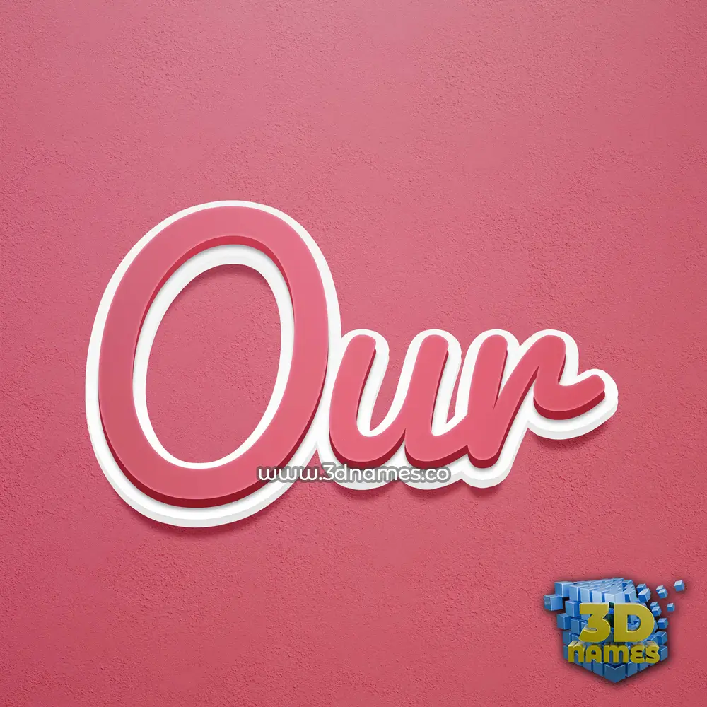 our in Red Scribble style - 3D name wallpaper