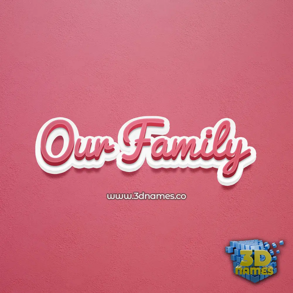 our family in Red Scribble style - 3D name wallpaper