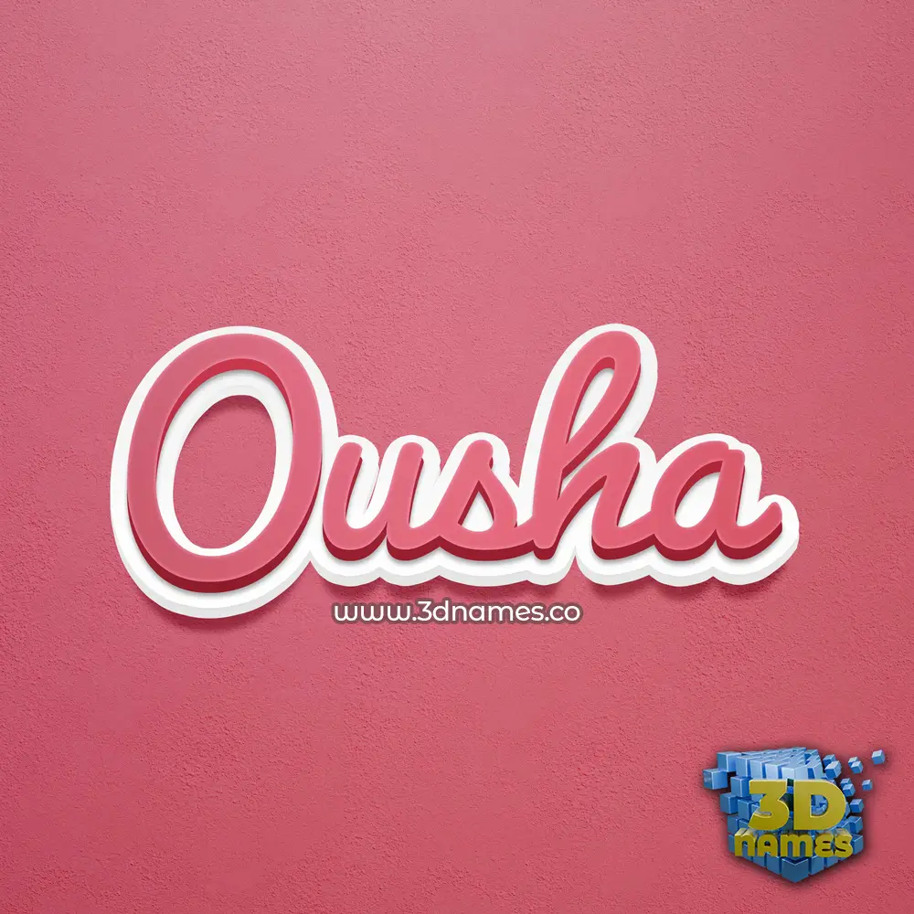 ousha in Red Scribble style - 3D name wallpaper