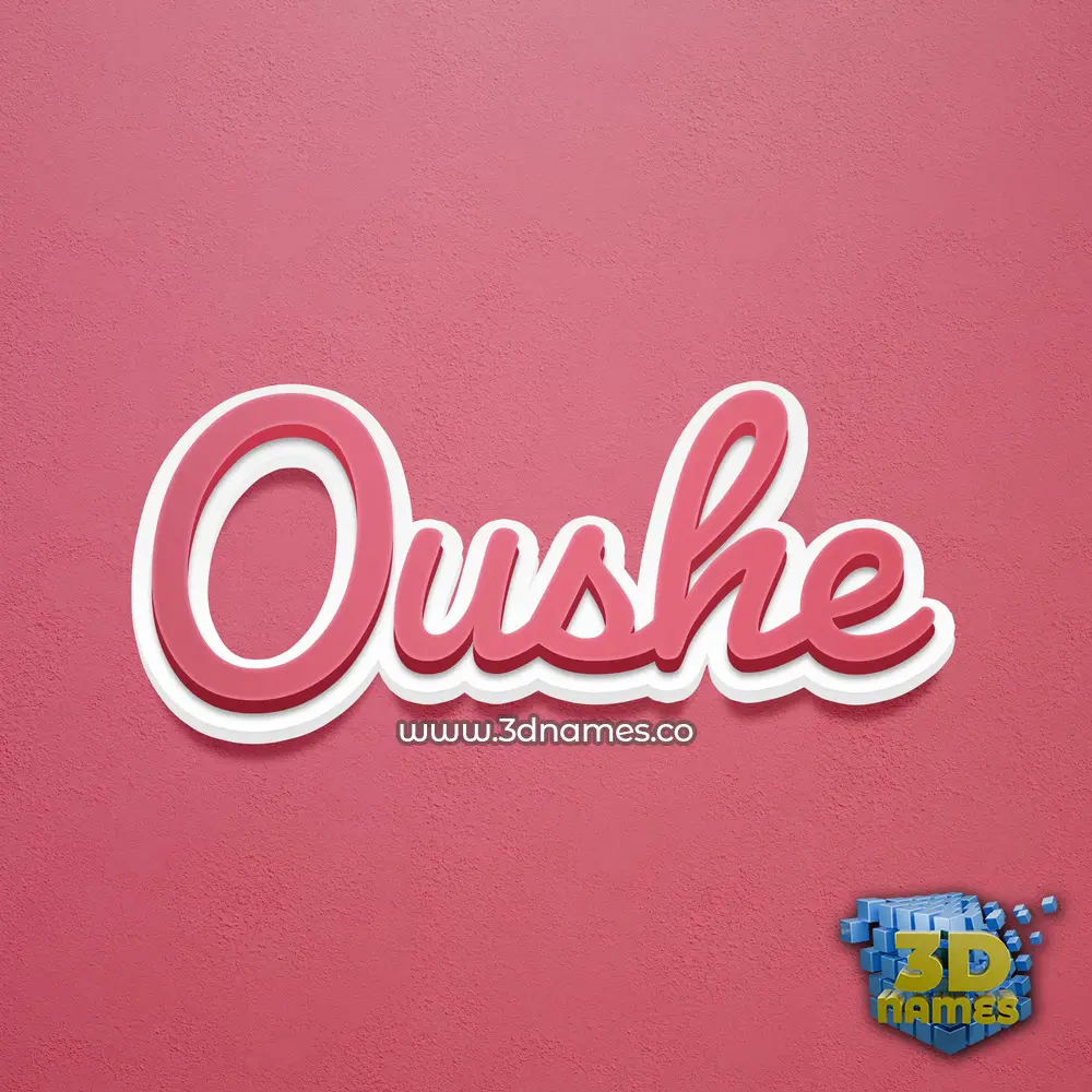 oushe in Red Scribble style - 3D name wallpaper