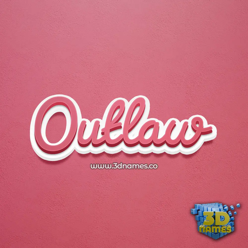 outlaw in Red Scribble style - 3D name wallpaper