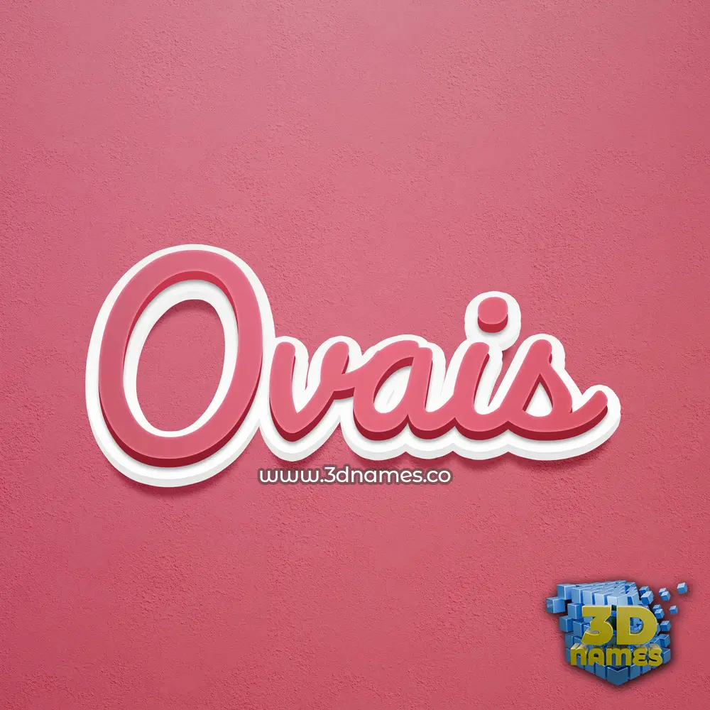 ovais in Red Scribble style - 3D name wallpaper