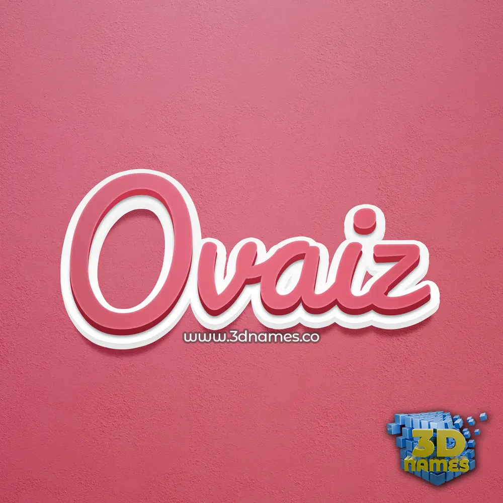 ovaiz in Red Scribble style - 3D name wallpaper