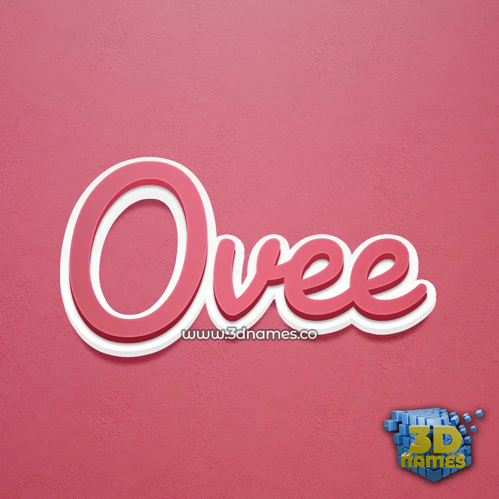 ovee in Red Scribble style - 3D name wallpaper