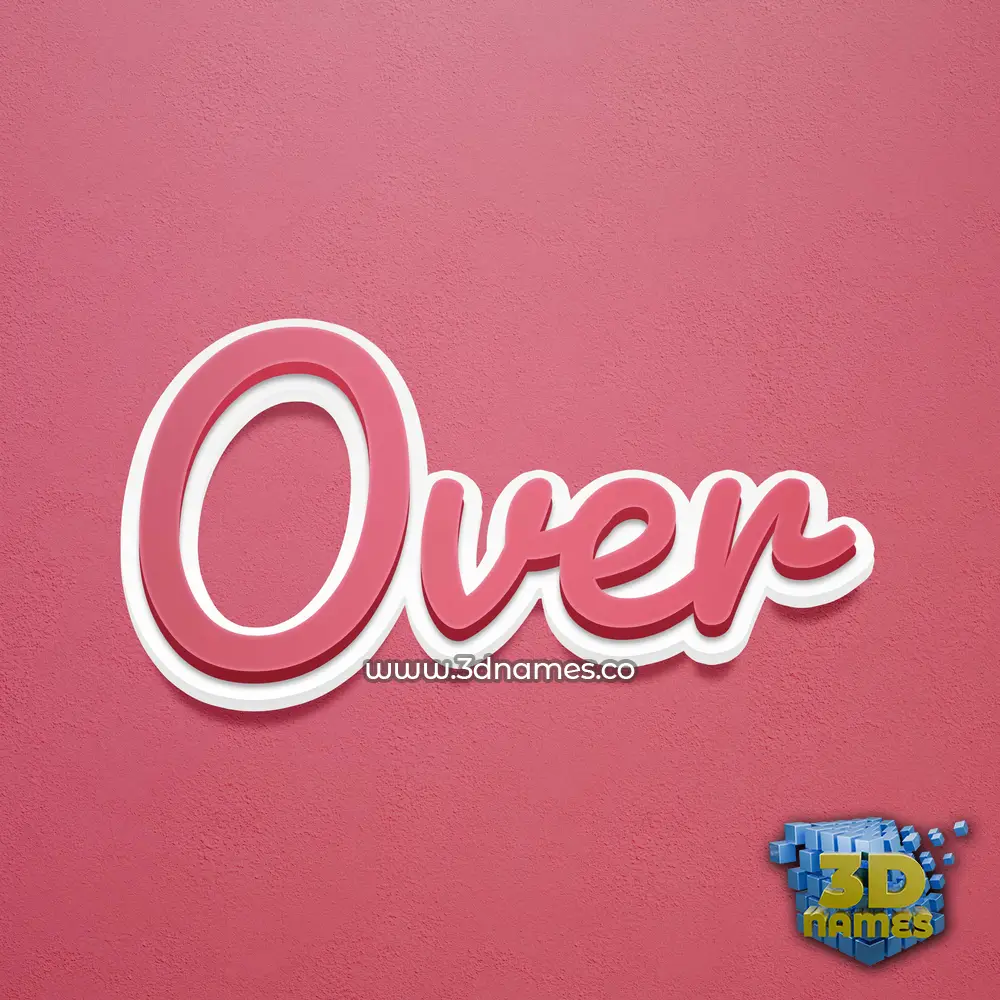over in Red Scribble style - 3D name wallpaper