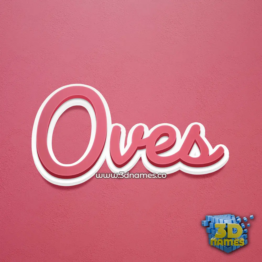 oves in Red Scribble style - 3D name wallpaper