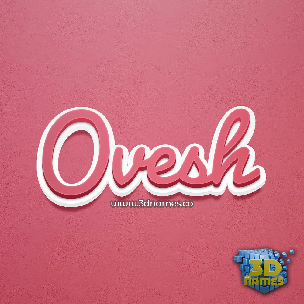 ovesh in Red Scribble style - 3D name wallpaper