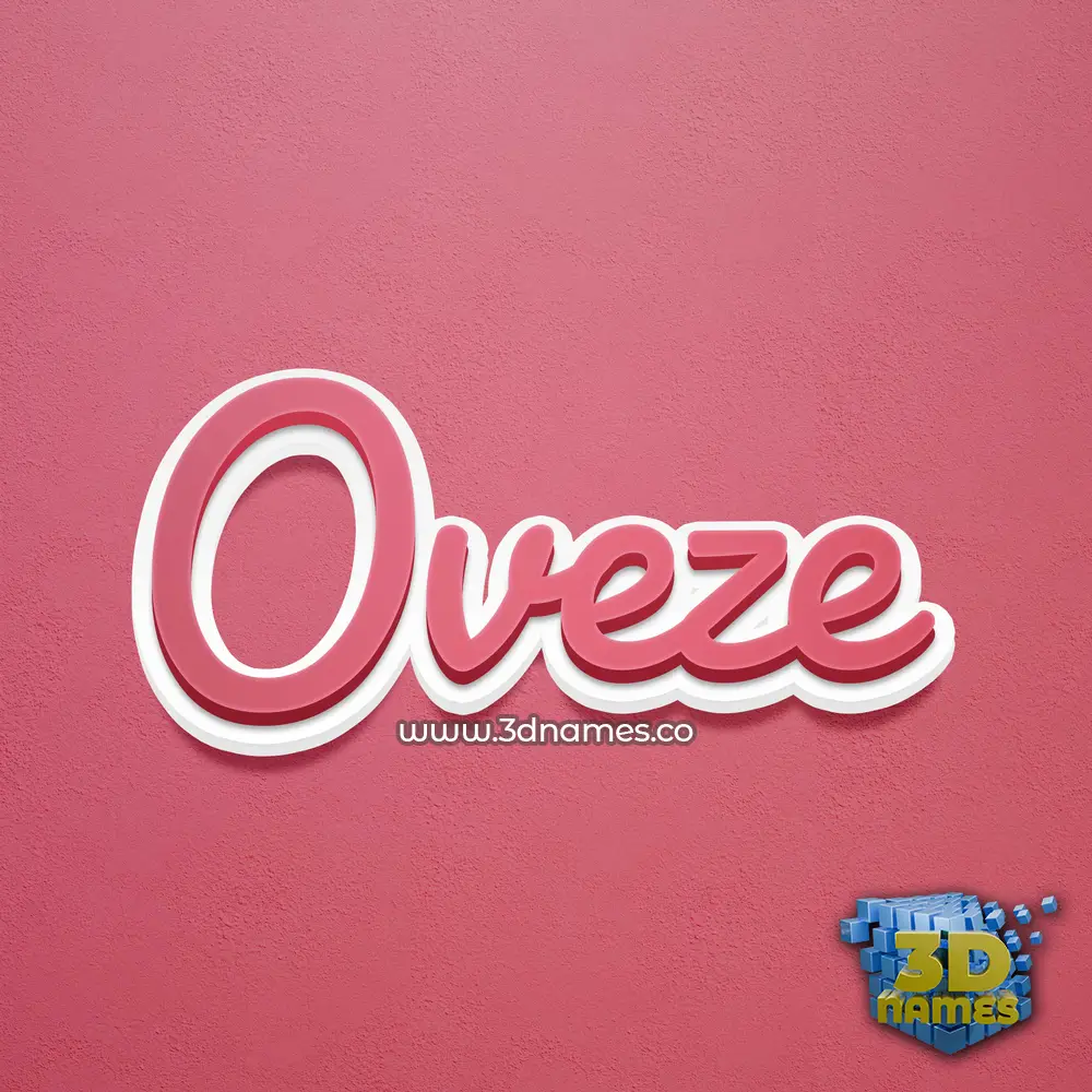 oveze in Red Scribble style - 3D name wallpaper