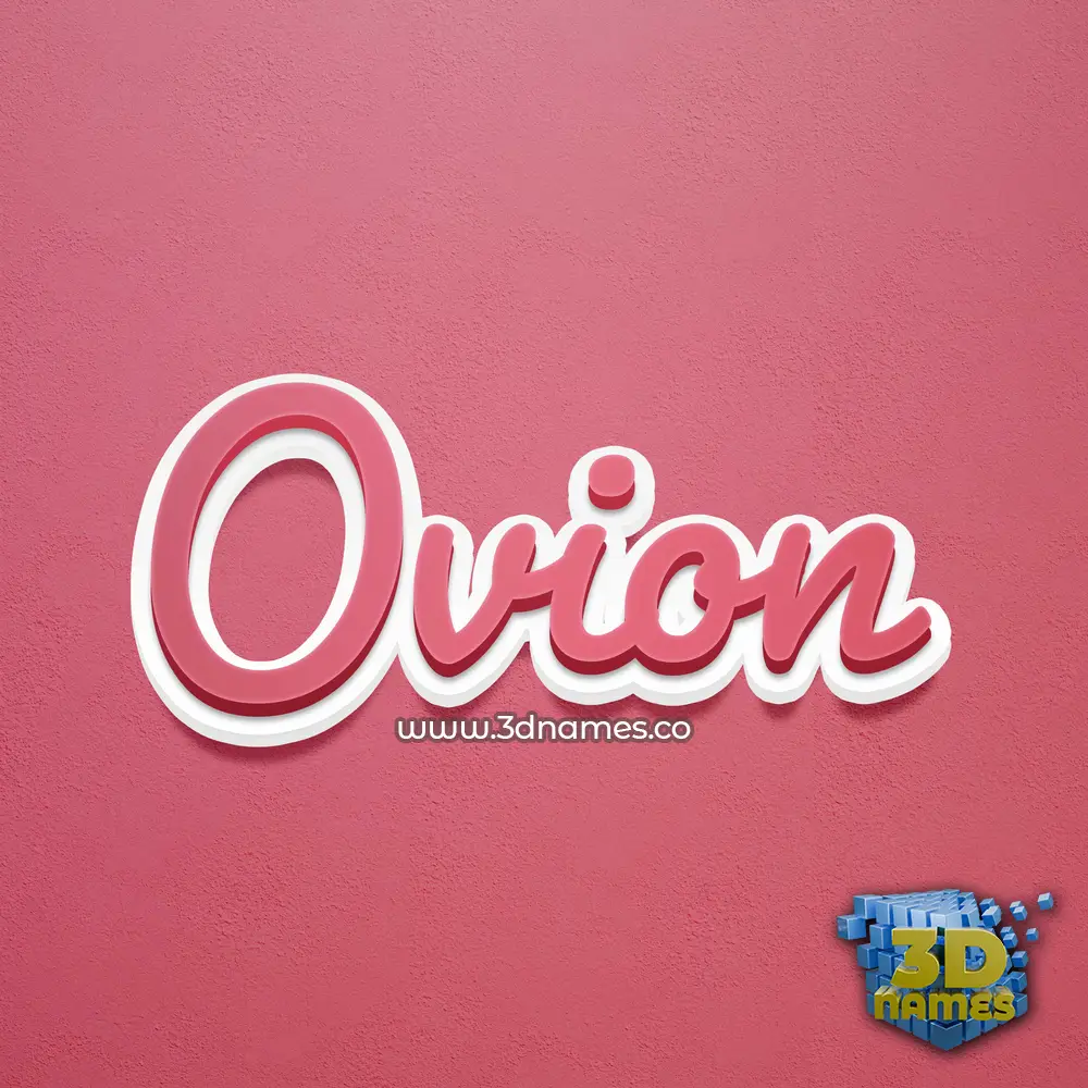 ovion in Red Scribble style - 3D name wallpaper
