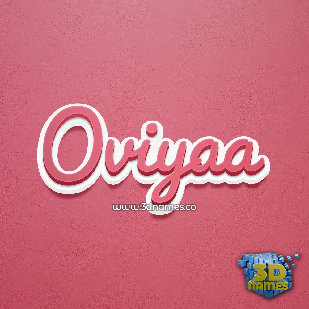 oviyaa in Red Scribble style - 3D name wallpaper