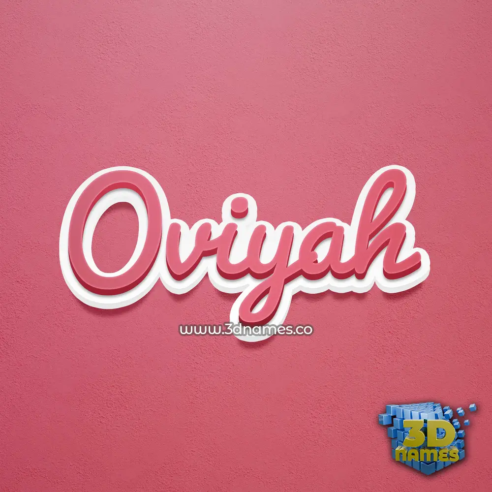 oviyah in Red Scribble style - 3D name wallpaper