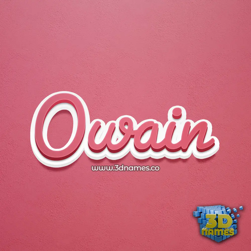 owain in Red Scribble style - 3D name wallpaper