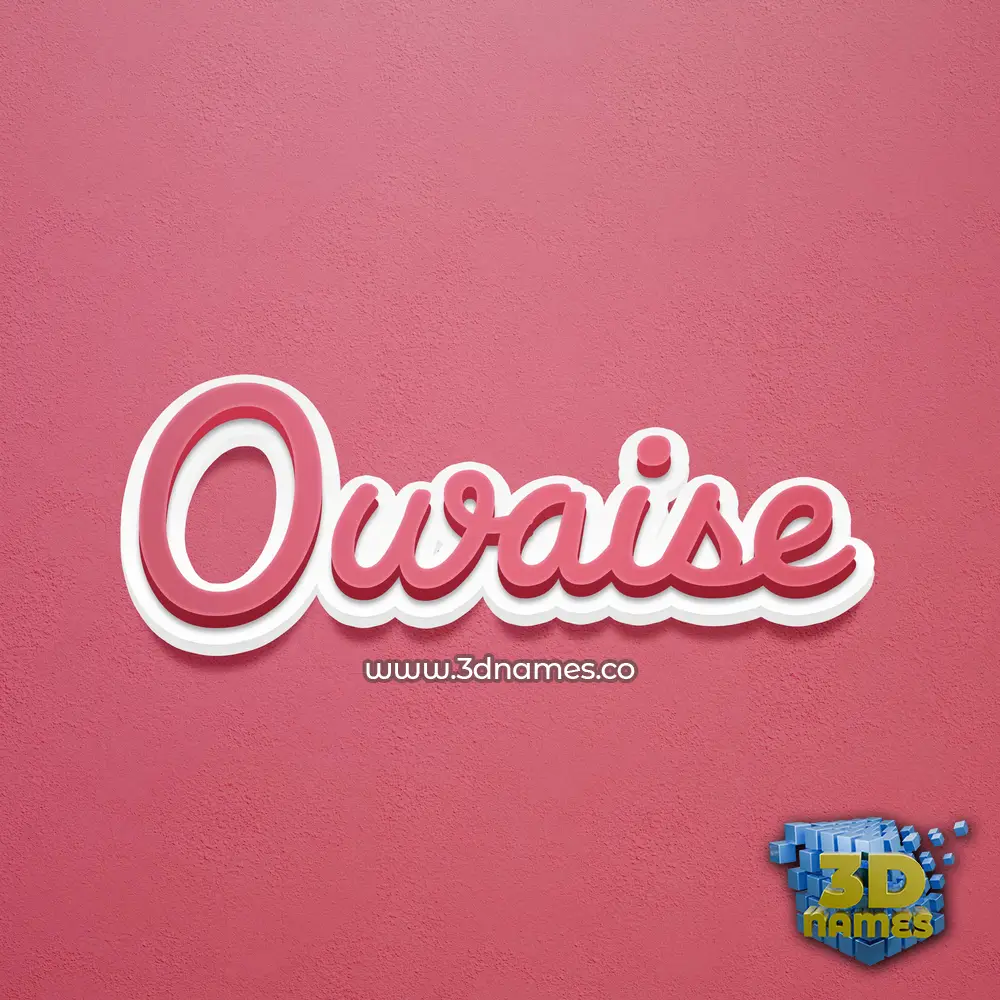 owaise in Red Scribble style - 3D name wallpaper