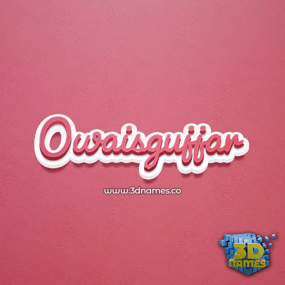 owaisgujjar in Red Scribble style - 3D name wallpaper