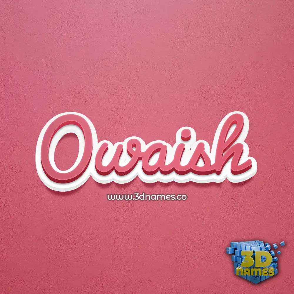 owaish in Red Scribble style - 3D name wallpaper