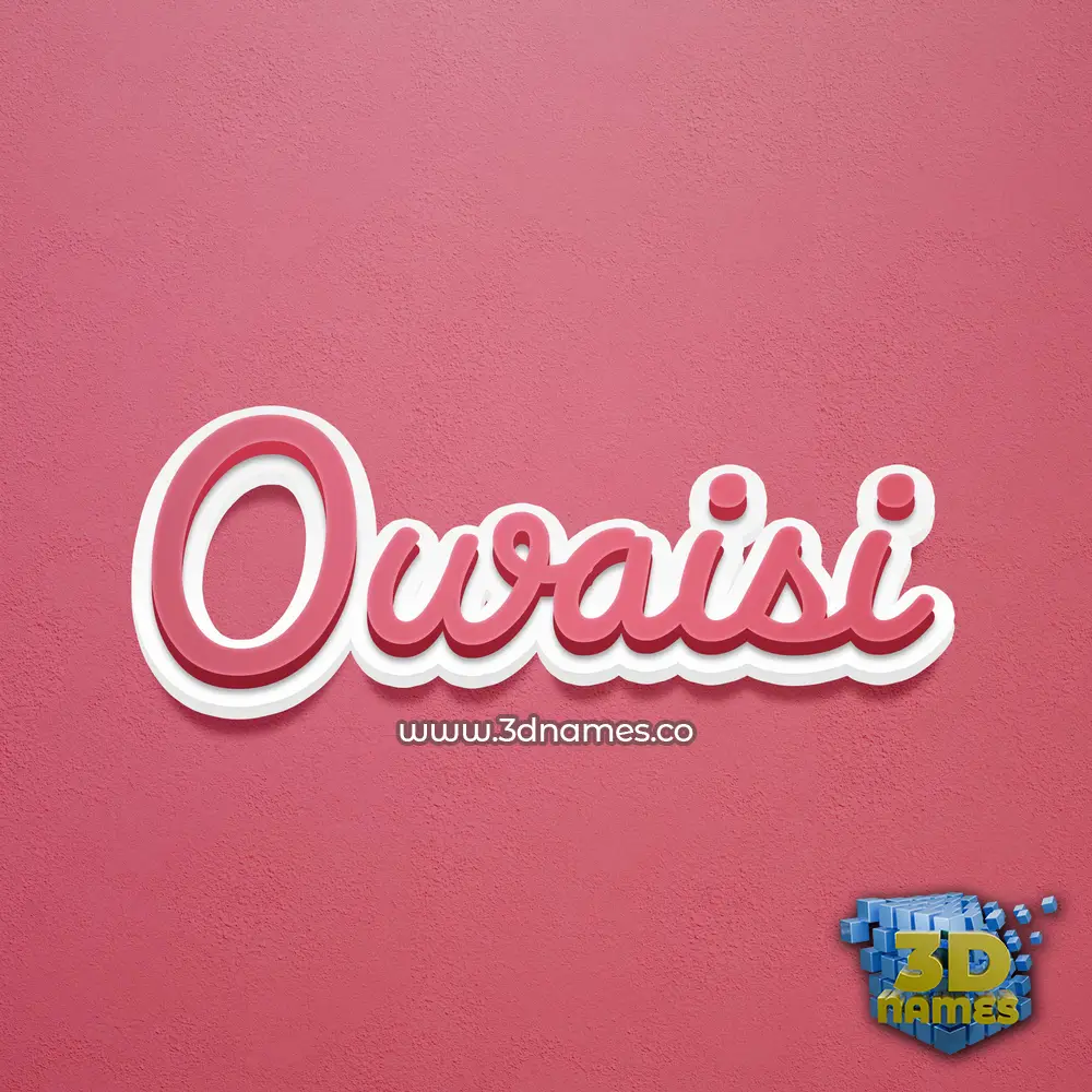 owaisi in Red Scribble style - 3D name wallpaper