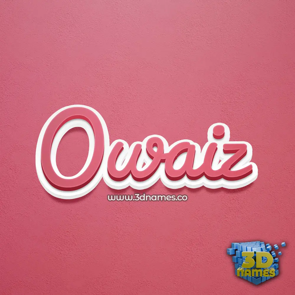 owaiz in Red Scribble style - 3D name wallpaper