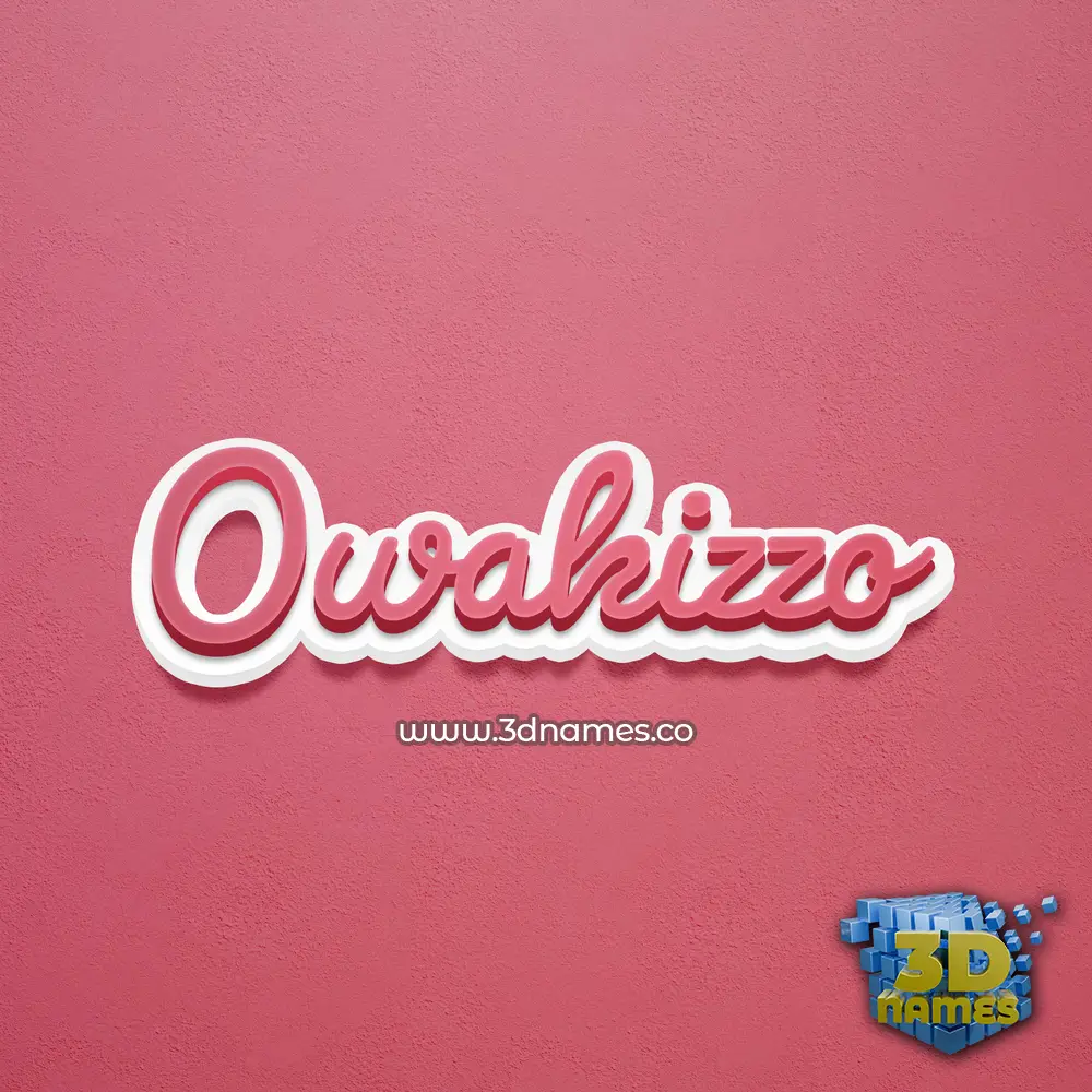 owakizzo in Red Scribble style - 3D name wallpaper