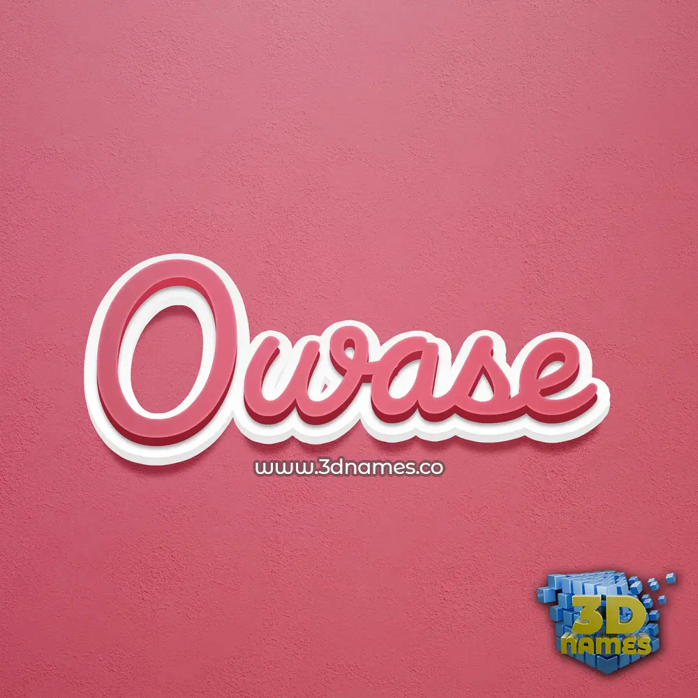 owase in Red Scribble style - 3D name wallpaper