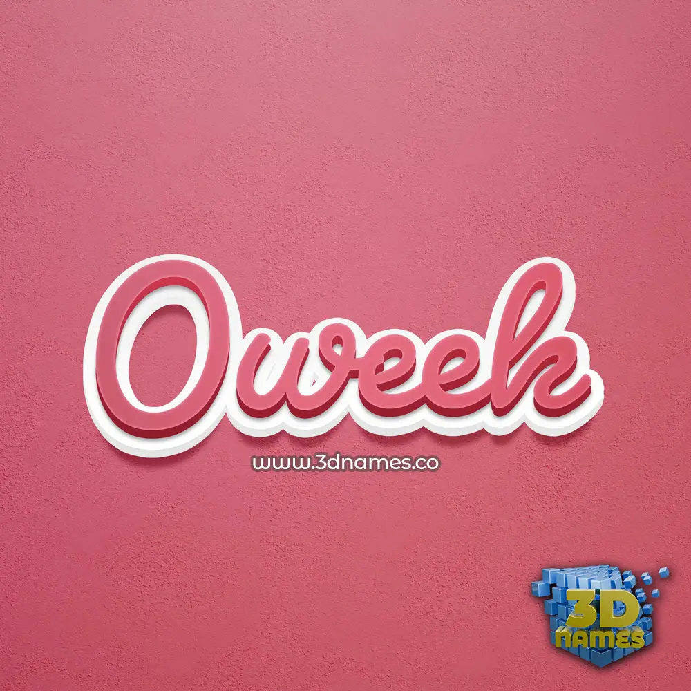 oweek in Red Scribble style - 3D name wallpaper