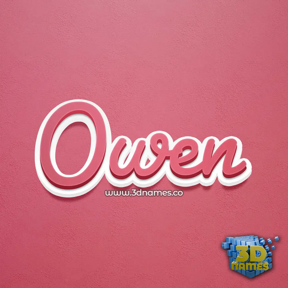 owen in Red Scribble style - 3D name wallpaper