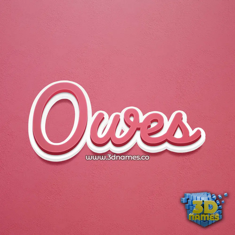 owes in Red Scribble style - 3D name wallpaper