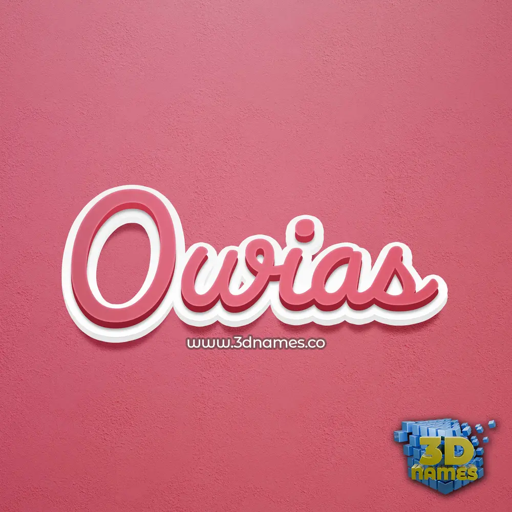owias in Red Scribble style - 3D name wallpaper