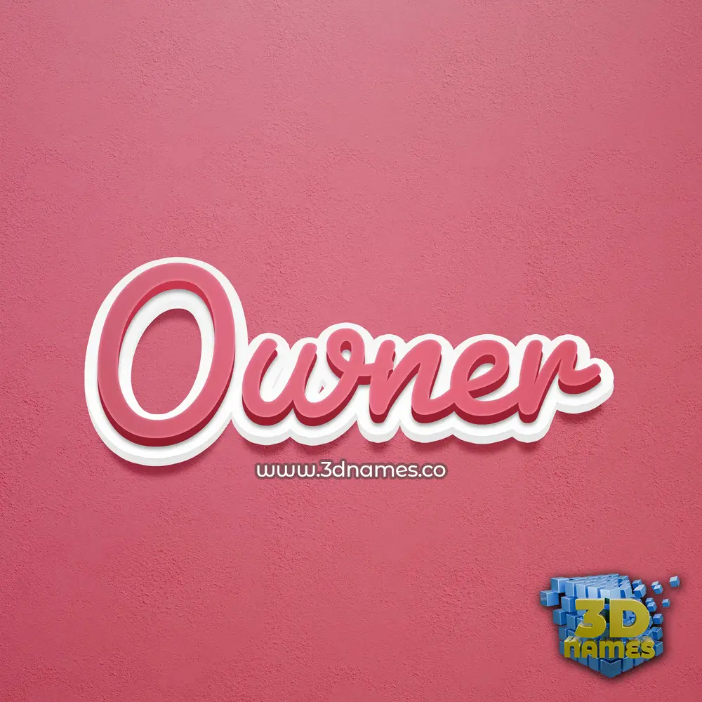 owner in Red Scribble style - 3D name wallpaper