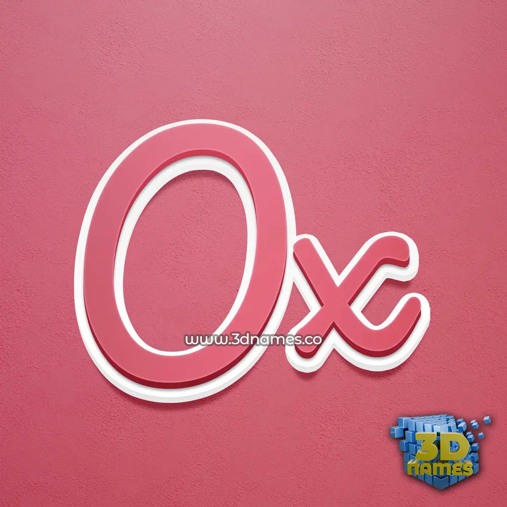 ox in Red Scribble style - 3D name wallpaper