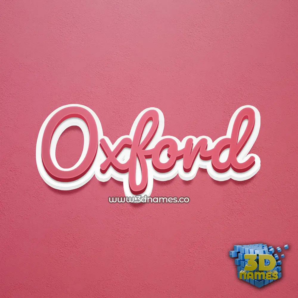 oxford in Red Scribble style - 3D name wallpaper