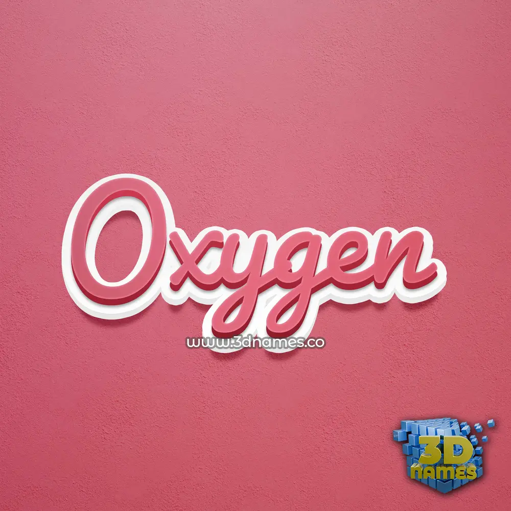 oxygen in Red Scribble style - 3D name wallpaper