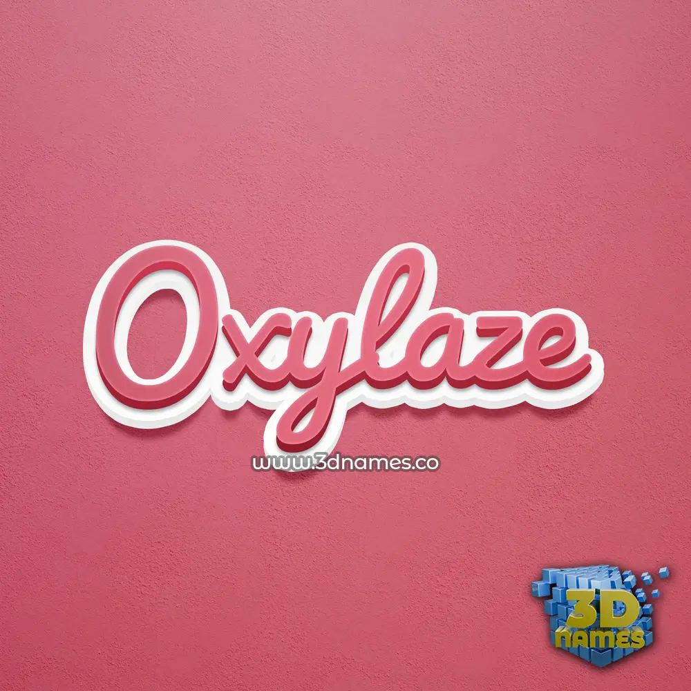 oxylaze in Red Scribble style - 3D name wallpaper
