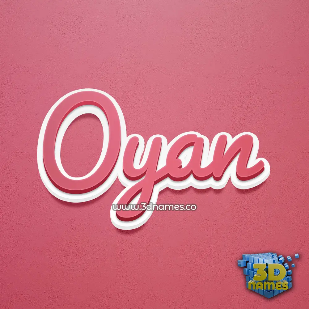 oyan in Red Scribble style - 3D name wallpaper