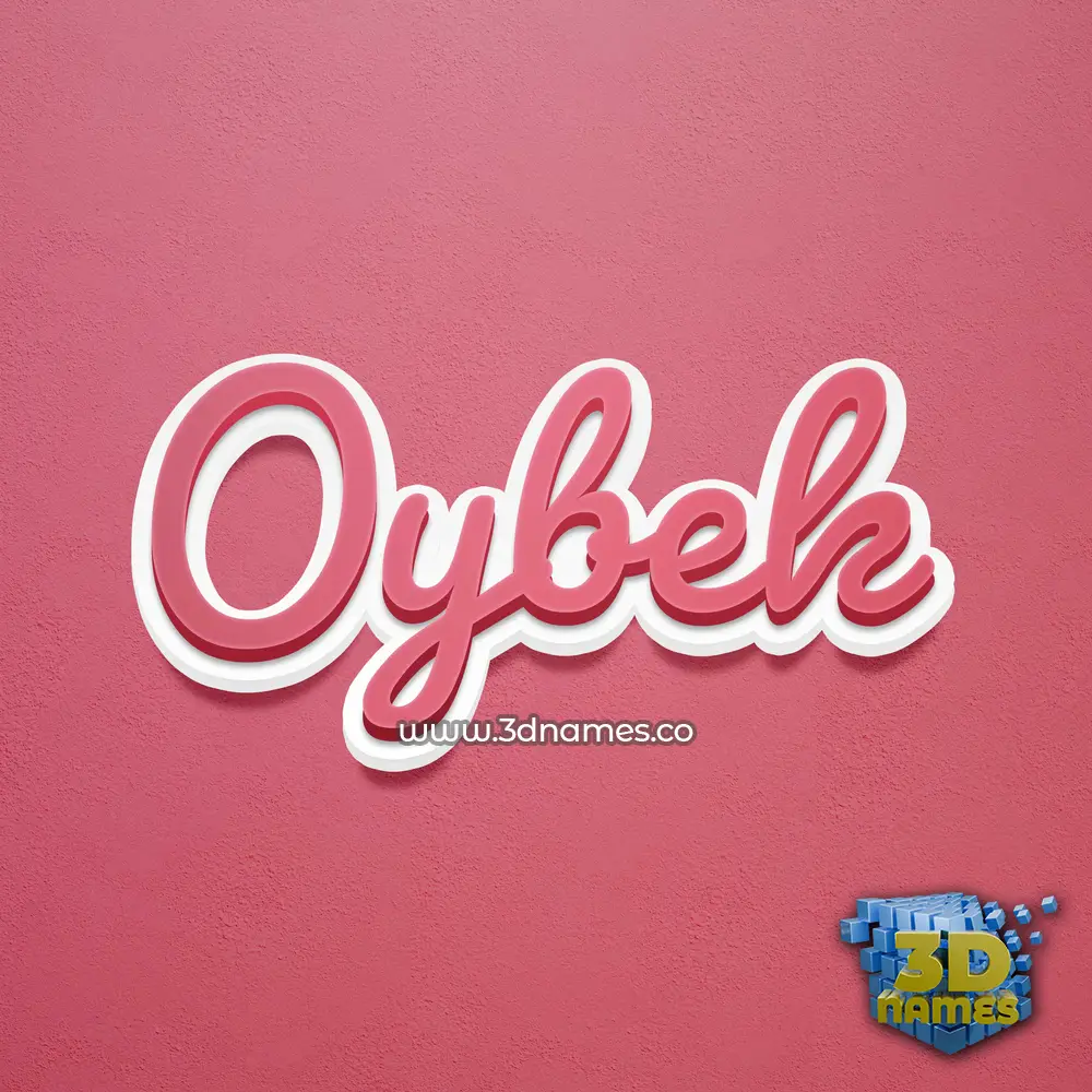 oybek in Red Scribble style - 3D name wallpaper