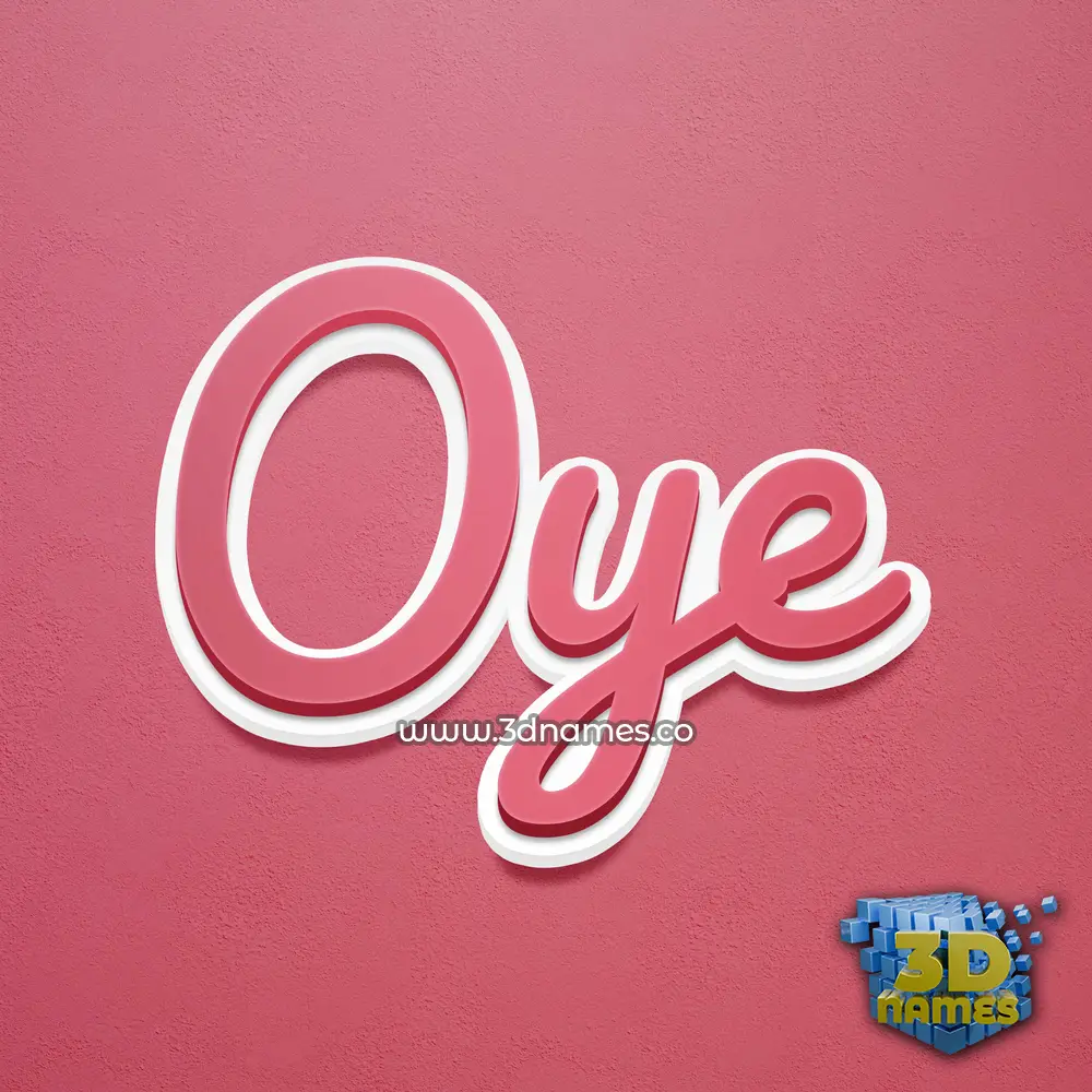 oye in Red Scribble style - 3D name wallpaper