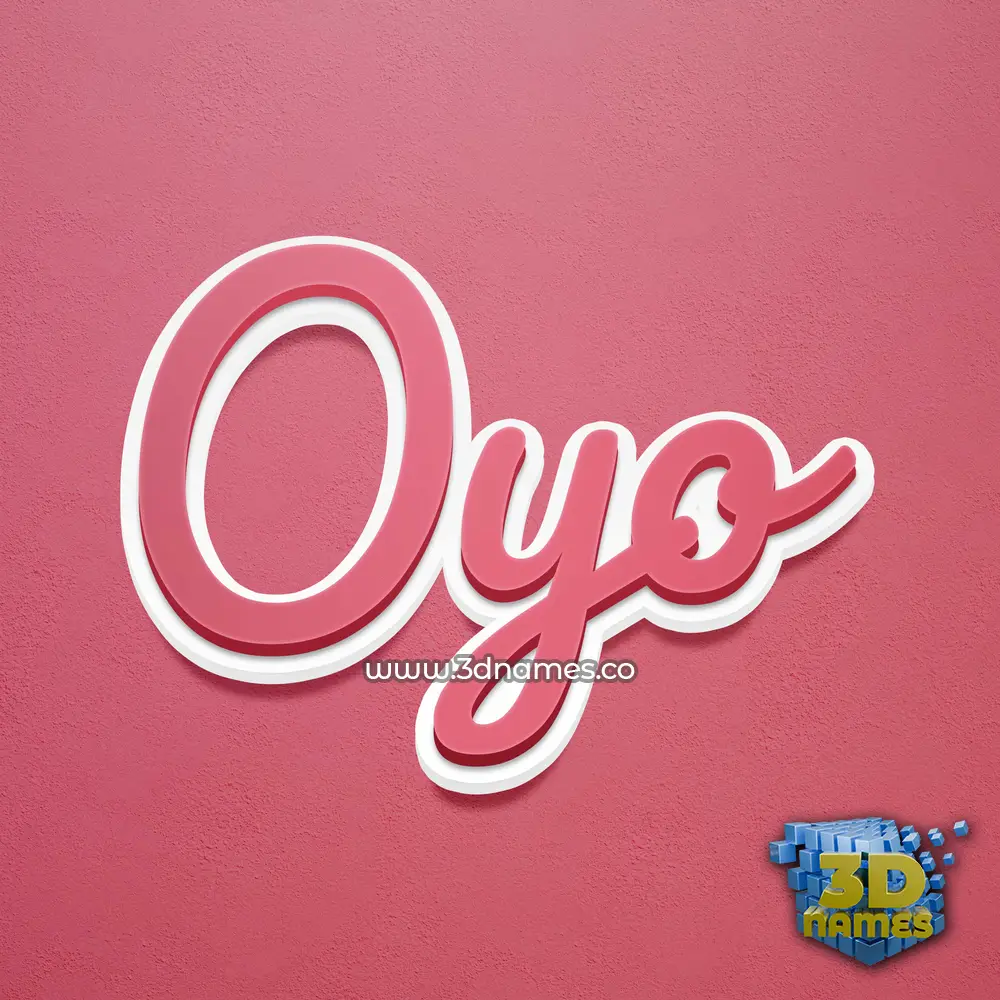 oyo in Red Scribble style - 3D name wallpaper