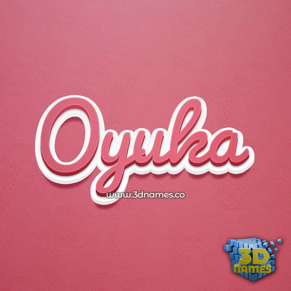 oyuka in Red Scribble style - 3D name wallpaper