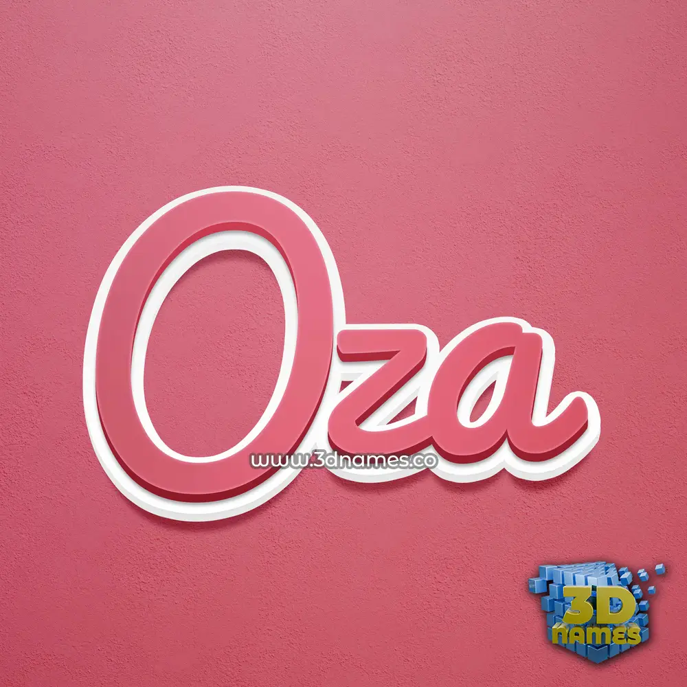 oza in Red Scribble style - 3D name wallpaper