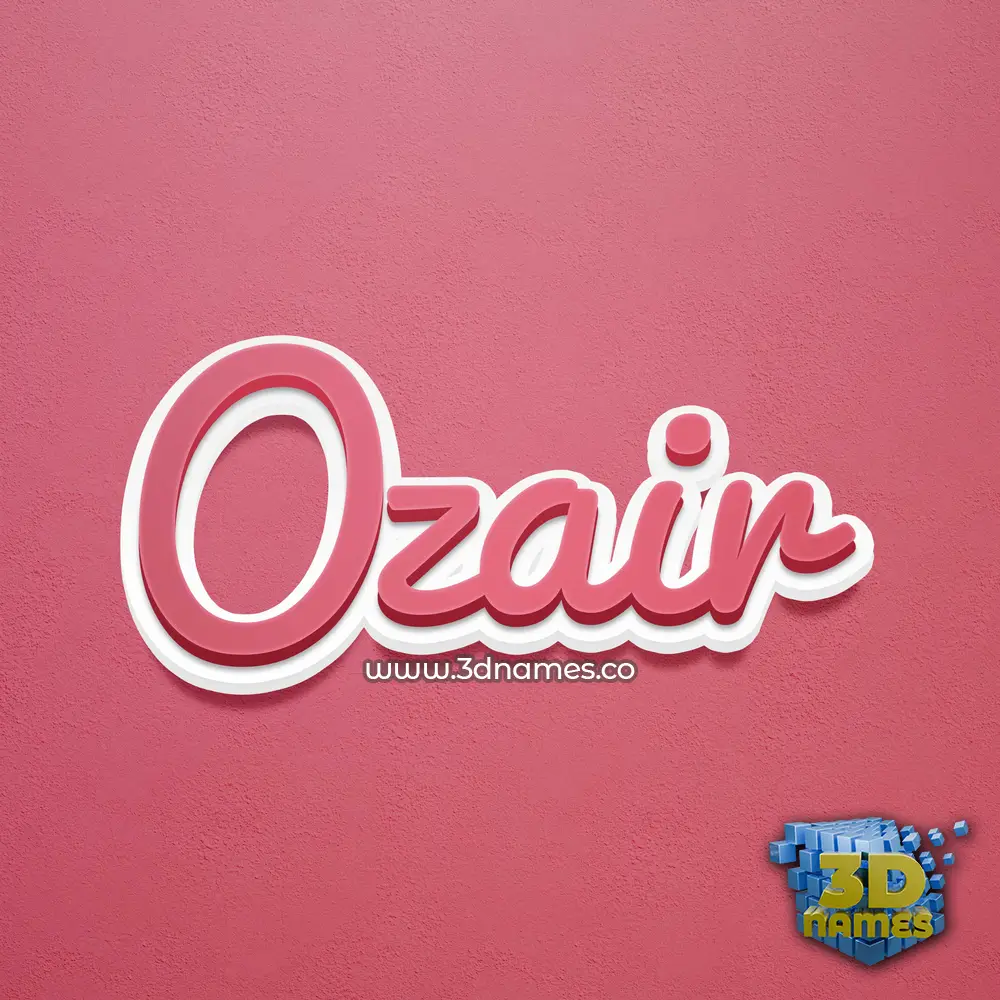 ozair in Red Scribble style - 3D name wallpaper